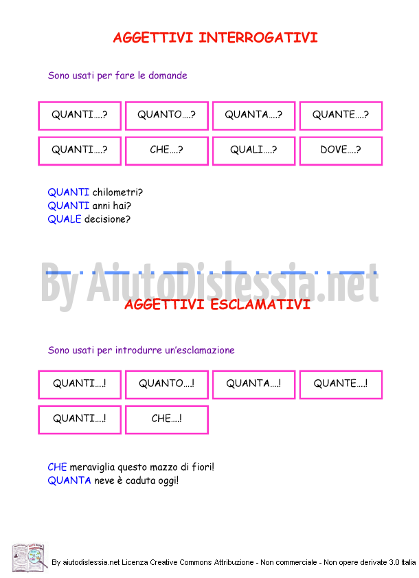 Gli Aggettivi Aiutodislessia Net