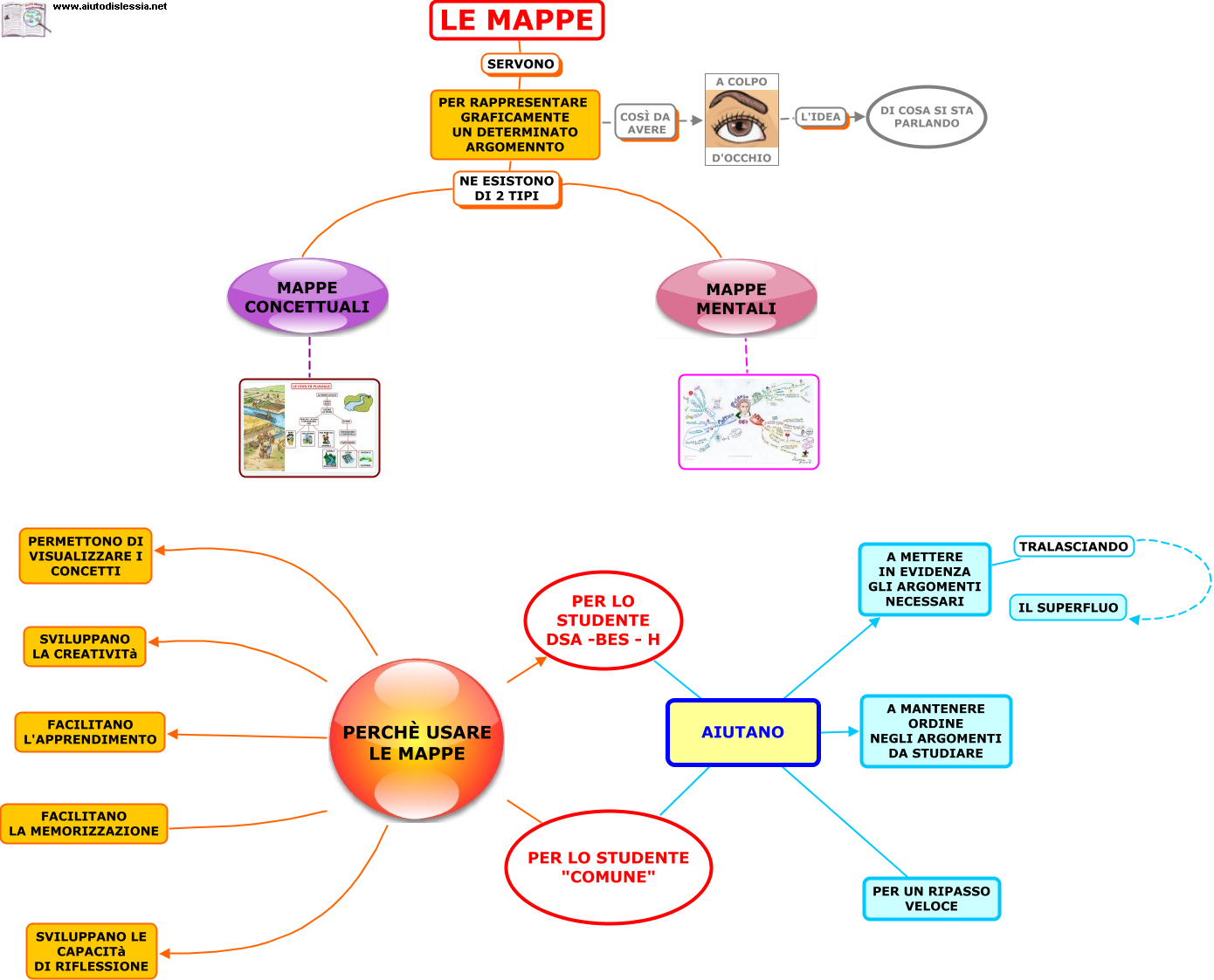 Cosa Sono Le Mappe Concettuali E Le Mappe Mentali Aiutodislessia Net