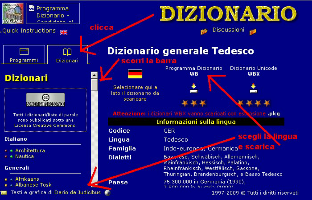 Dizionario italiano  gratis su pc